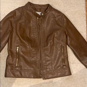 Brown Leather Moto Jacket